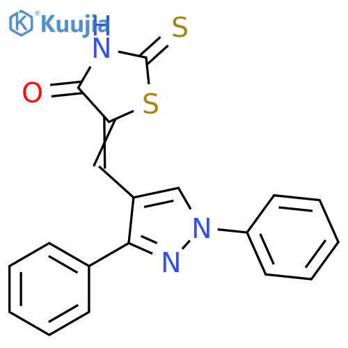(5E)-5-[(1,3-diphenyl-1H-pyrazol-4-yl)methylene]-2-mercapto-1,3-thiazol-4(5H)-one structure