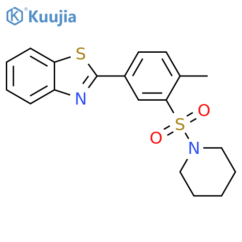 2-4-methyl-3-(piperidine-1-sulfonyl)phenyl-1,3-benzothiazole structure