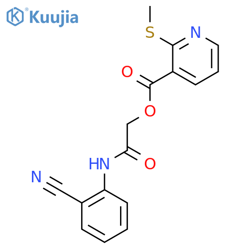 [(2-Cyanophenyl)carbamoyl]methyl 2-(methylsulfanyl)pyridine-3-carboxylate structure