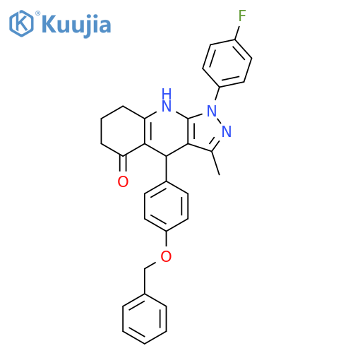 4-4-(benzyloxy)phenyl-1-(4-fluorophenyl)-3-methyl-1H,4H,5H,6H,7H,8H,9H-pyrazolo3,4-bquinolin-5-one structure