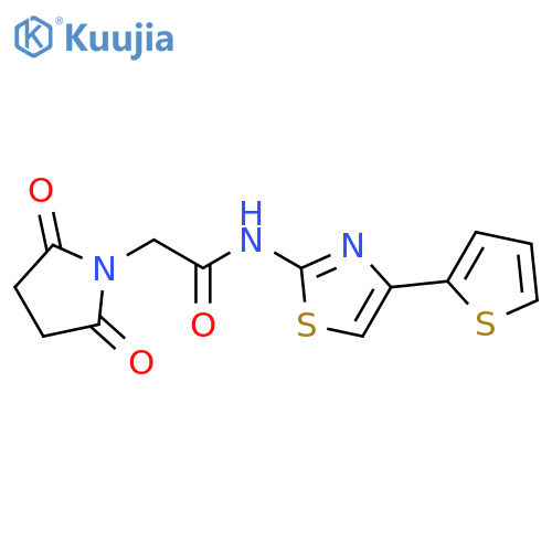 2-(2,5-dioxopyrrolidin-1-yl)-N-4-(thiophen-2-yl)-1,3-thiazol-2-ylacetamide structure