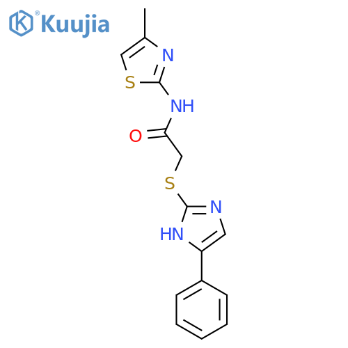 N-(4-methyl-1,3-thiazol-2-yl)-2-(5-phenyl-1H-imidazol-2-yl)sulfanylacetamide structure