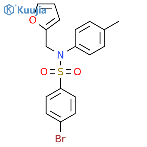 4-bromo-N-(furan-2-yl)methyl-N-(4-methylphenyl)benzene-1-sulfonamide structure