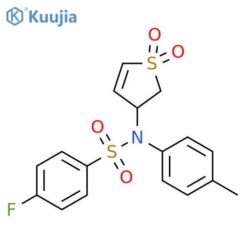 N-(1,1-dioxo-2,3-dihydro-1lambda6-thiophen-3-yl)-4-fluoro-N-(4-methylphenyl)benzene-1-sulfonamide structure