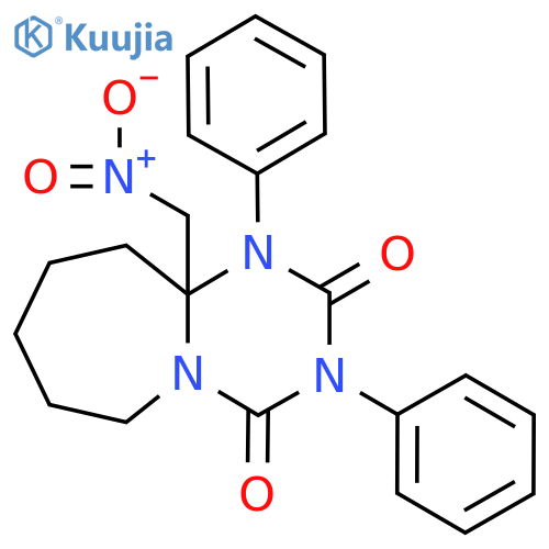 10a-(Nitromethyl)-1,3-diphenyl-decahydro-[1,3,5]triazino[1,2-a]azepine-2,4-dione structure