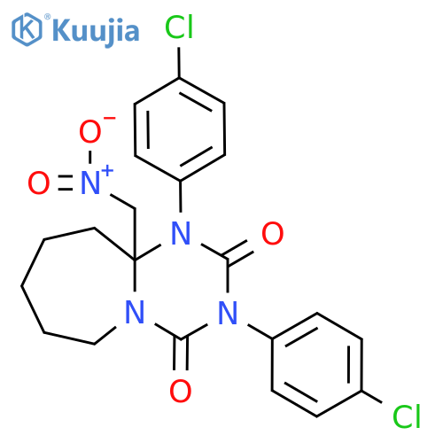 1,3-Bis(4-chlorophenyl)-10a-(nitromethyl)-decahydro-[1,3,5]triazino[1,2-a]azepine-2,4-dione structure