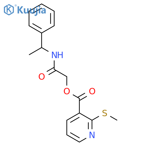 2-Oxo-2-((1-phenylethyl)amino)ethyl 2-(methylthio)nicotinate structure