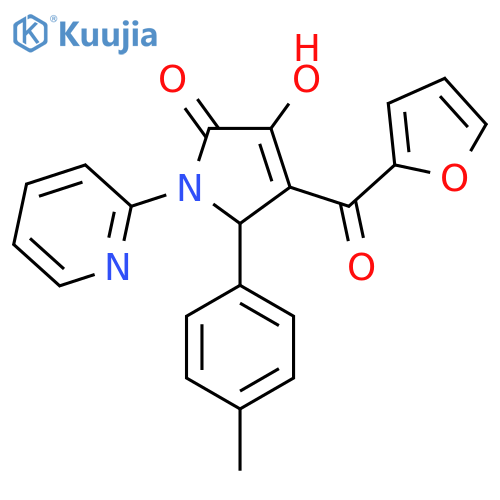 4-(furan-2-carbonyl)-3-hydroxy-5-(4-methylphenyl)-1-(pyridin-2-yl)-2,5-dihydro-1H-pyrrol-2-one structure