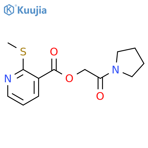 2-oxo-2-(pyrrolidin-1-yl)ethyl 2-(methylsulfanyl)pyridine-3-carboxylate structure