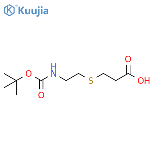 3-(2-{(tert-butoxy)carbonylamino}ethyl)sulfanylpropanoic acid structure