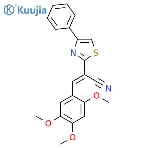 (2E)-2-(4-phenyl-1,3-thiazol-2-yl)-3-(2,4,5-trimethoxyphenyl)prop-2-enenitrile structure