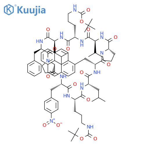 Cyclo[3-(1-pyrenyl)-D-alanyl-L-prolyl-L-valyl-N5-[(1,1-dimethylethoxy)carbonyl]-L-ornithyl-L-leucyl-D-phenylalanyl-L-prolyl-4-nitro-L-phenylalanyl-N5-[(1,1-dimethylethoxy)carbonyl]-L-ornithyl-L-leucyl] structure