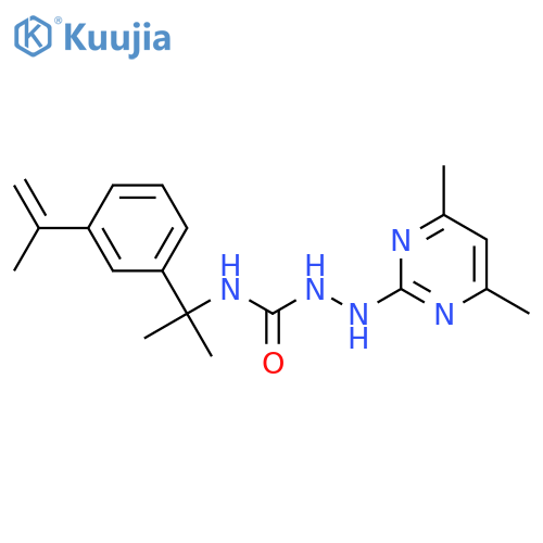 3-(4,6-dimethylpyrimidin-2-yl)amino-1-{2-3-(prop-1-en-2-yl)phenylpropan-2-yl}urea structure