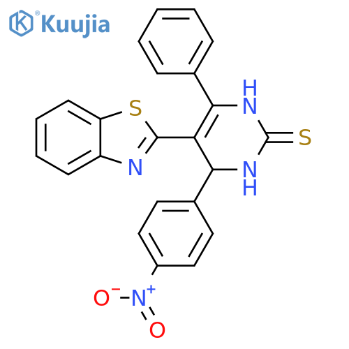 2(1H)-Pyrimidinethione,5-(2-benzothiazolyl)-3,4-dihydro-4-(4-nitrophenyl)-6-phenyl- structure