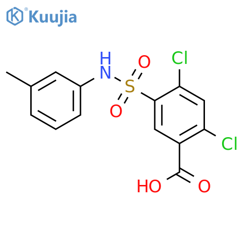 2,4-dichloro-5-(3-methylphenyl)sulfamoylbenzoic acid structure