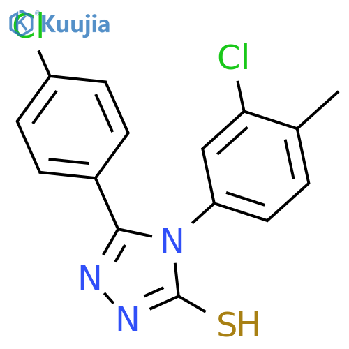 4-(3-chloro-4-methylphenyl)-5-(4-chlorophenyl)-4H-1,2,4-triazole-3-thiol structure
