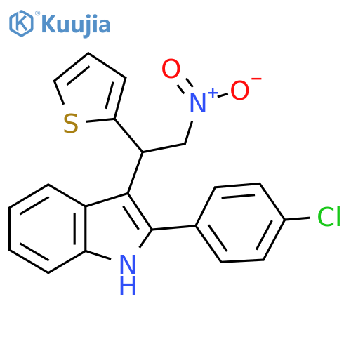 2-(4-chlorophenyl)-3-[2-nitro-1-(2-thienyl)ethyl]-1H-indole structure