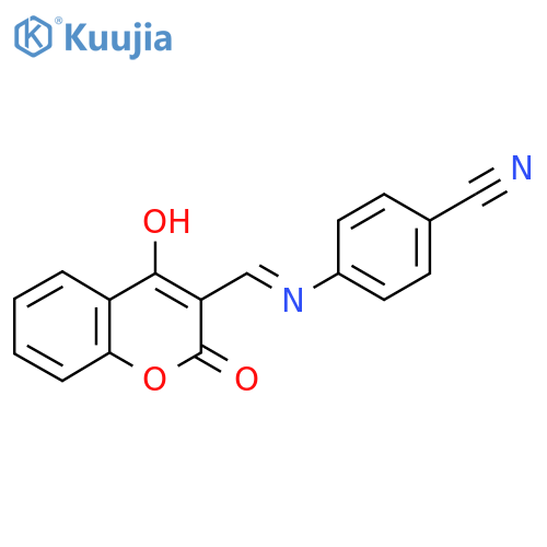 4-({(3E)-2,4-dioxo-3,4-dihydro-2H-1-benzopyran-3-ylidenemethyl}amino)benzonitrile structure