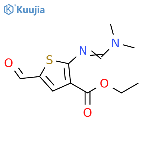 ethyl 2-{(dimethylamino)methylideneamino}-5-formylthiophene-3-carboxylate structure