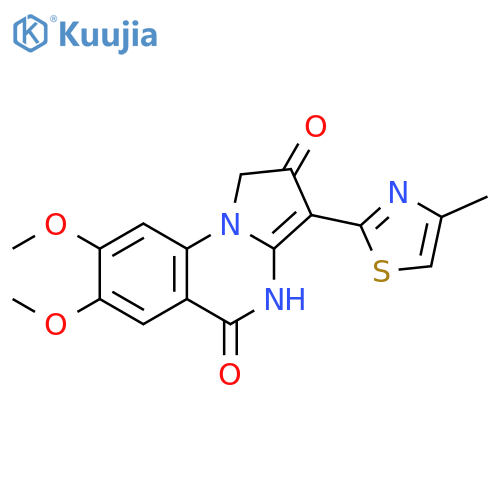 Pyrrolo[1,2-a]quinazoline-2,5(1H,4H)-dione,7,8-dimethoxy-3-(4-methyl-2-thiazolyl)- structure