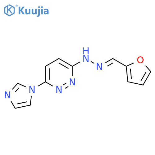 3-2-(Furan-2-ylmethylidene)hydrazin-1-yl-6-(1H-imidazol-1-yl)pyridazine structure