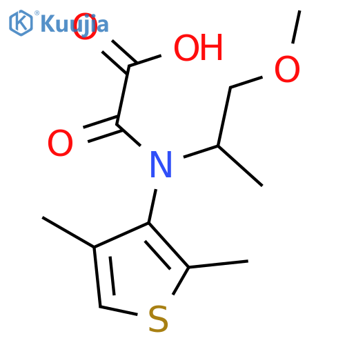 2-(2,4-Dimethyl-3-thienyl)(2-methoxy-1-methylethyl)amino-2-oxo-acetic acid structure