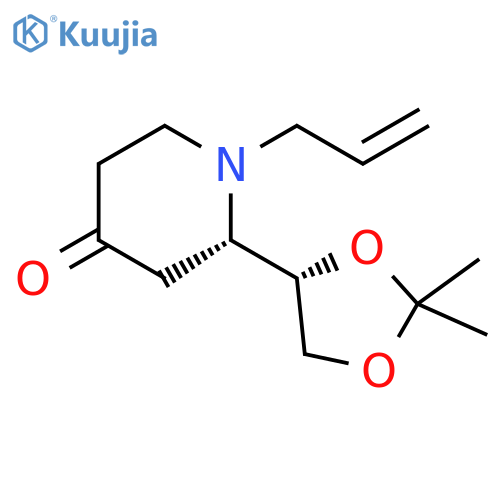 4-Piperidinone, 2-[(4S)-2,2-dimethyl-1,3-dioxolan-4-yl]-1-(2-propenyl)-,(2S)- structure