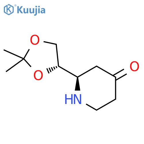4-Piperidinone, 2-[(4S)-2,2-dimethyl-1,3-dioxolan-4-yl]-, (2R)- structure