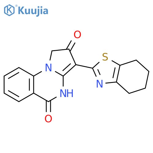 Pyrrolo[1,2-a]quinazoline-2,5(1H,4H)-dione,3-(4,5,6,7-tetrahydro-2-benzothiazolyl)- structure