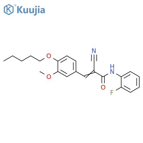 2-Cyano-N-(2-fluorophenyl)-3-[3-methoxy-4-(pentyloxy)phenyl]-2-propenamide structure