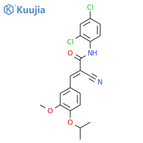 (E)-2-cyano-N-(2,4-dichlorophenyl)-3-(3-methoxy-4-propan-2-yloxyphenyl)prop-2-enamide structure