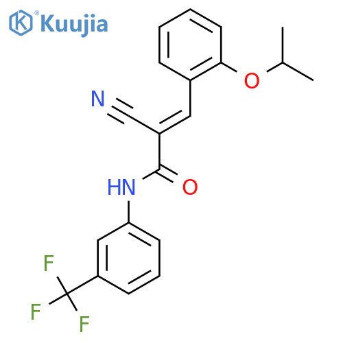 (E)-2-cyano-3-(2-propan-2-yloxyphenyl)-N-[3-(trifluoromethyl)phenyl]prop-2-enamide structure