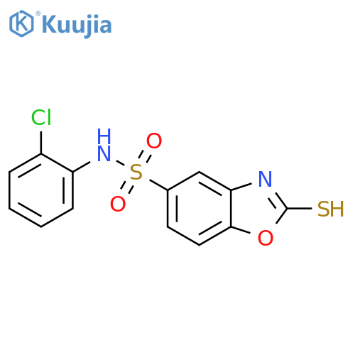 2-Mercapto-benzooxazole-5-sulfonic acid (2-chloro-phenyl)-amide structure