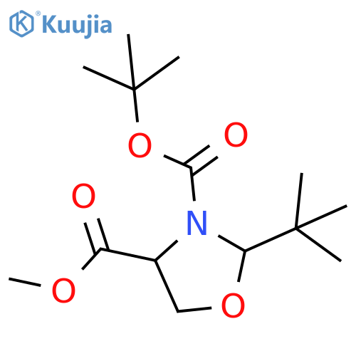 (2S,4R)-3-Tert-Butyl 4-methyl 2-tert-butyloxazolidine-3,4-dicarboxylate structure