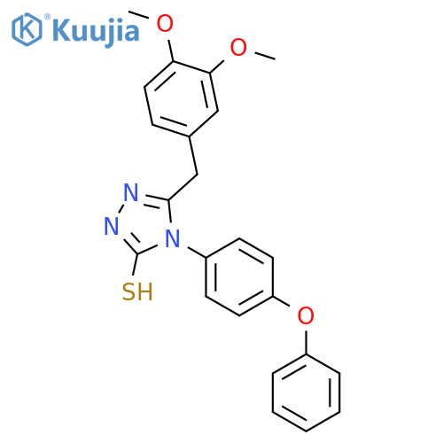 5-(3,4-dimethoxyphenyl)methyl-4-(4-phenoxyphenyl)-4H-1,2,4-triazole-3-thiol structure