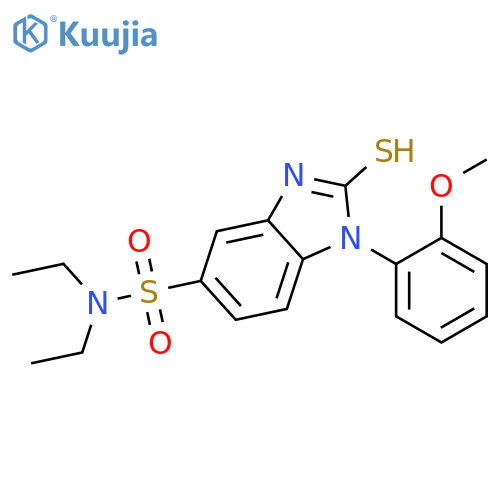 N,N-diethyl-1-(2-methoxyphenyl)-2-sulfanyl-1H-1,3-benzodiazole-5-sulfonamide structure