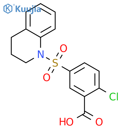 2-chloro-5-(1,2,3,4-tetrahydroquinoline-1-sulfonyl)benzoic acid structure