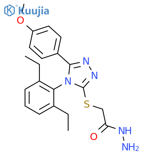 2-{4-(2,6-diethylphenyl)-5-(4-methoxyphenyl)-4H-1,2,4-triazol-3-ylsulfanyl}acetohydrazide structure