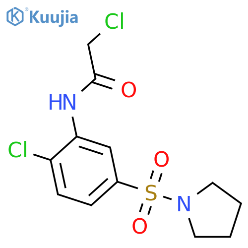 2-chloro-N-2-chloro-5-(pyrrolidine-1-sulfonyl)phenylacetamide structure