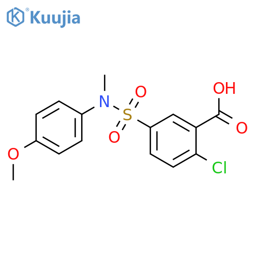 2-CHLORO-5-[(4-METHOXY-PHENYL)-METHYL-SULFAMOYL]-BENZOIC ACID structure