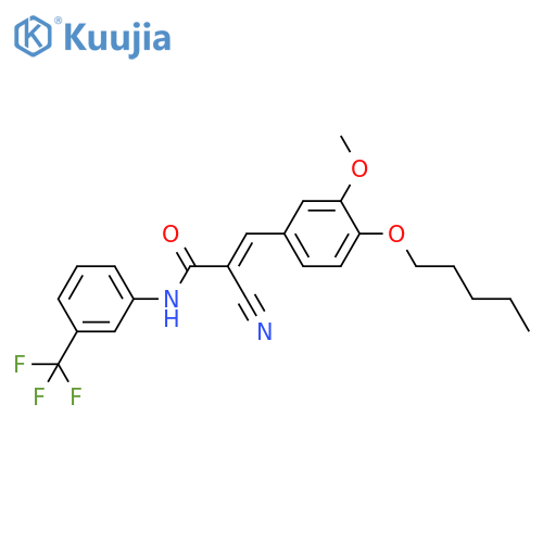 2-Cyano-3-[3-methoxy-4-(pentyloxy)phenyl]-N-[3-(trifluoromethyl)phenyl]-2-propenamide structure