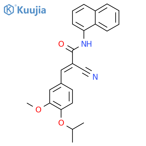 (E)-2-cyano-3-(3-methoxy-4-propan-2-yloxyphenyl)-N-naphthalen-1-ylprop-2-enamide structure