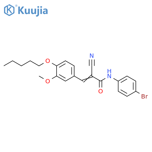 N-(4-Bromophenyl)-2-cyano-3-[3-methoxy-4-(pentyloxy)phenyl]-2-propenamide structure