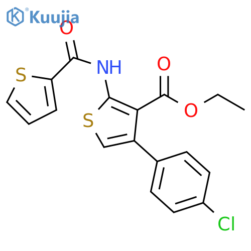 ethyl 4-(4-chlorophenyl)-2-(thiophene-2-amido)thiophene-3-carboxylate structure