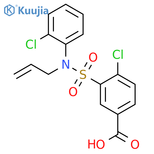 4-chloro-3-(2-chlorophenyl)(prop-2-en-1-yl)sulfamoylbenzoic acid structure