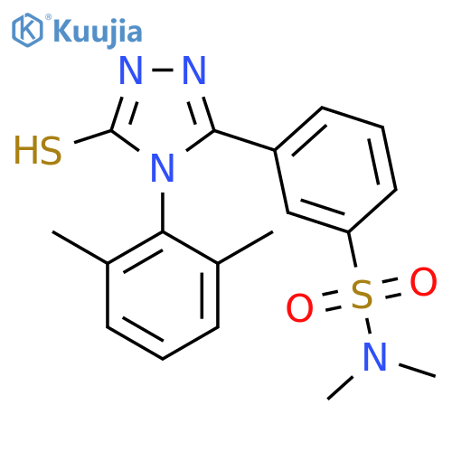 3-4-(2,6-dimethylphenyl)-5-sulfanyl-4H-1,2,4-triazol-3-yl-N,N-dimethylbenzene-1-sulfonamide structure