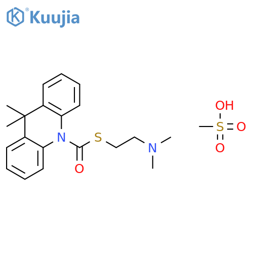 S-(2-(Dimethylamino)ethyl) 9,9-dimethyl-10(9H)-acridinecarbothioate methanesulfonate structure