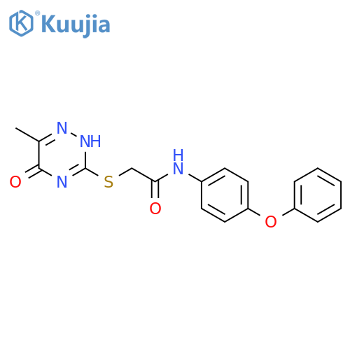 2-(6-methyl-5-oxo-4,5-dihydro-1,2,4-triazin-3-yl)sulfanyl-N-(4-phenoxyphenyl)acetamide structure