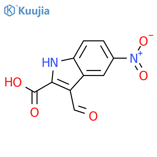1H-Indole-2-carboxylic acid, 3-formyl-5-nitro- structure