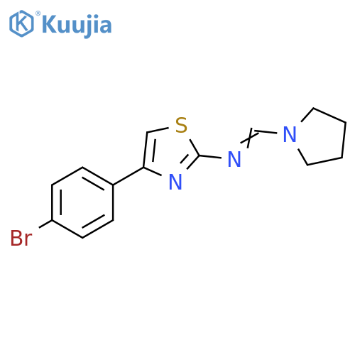 (1E)-N-4-(4-bromophenyl)-1,3-thiazol-2-yl-1-(pyrrolidin-1-yl)methanimine structure